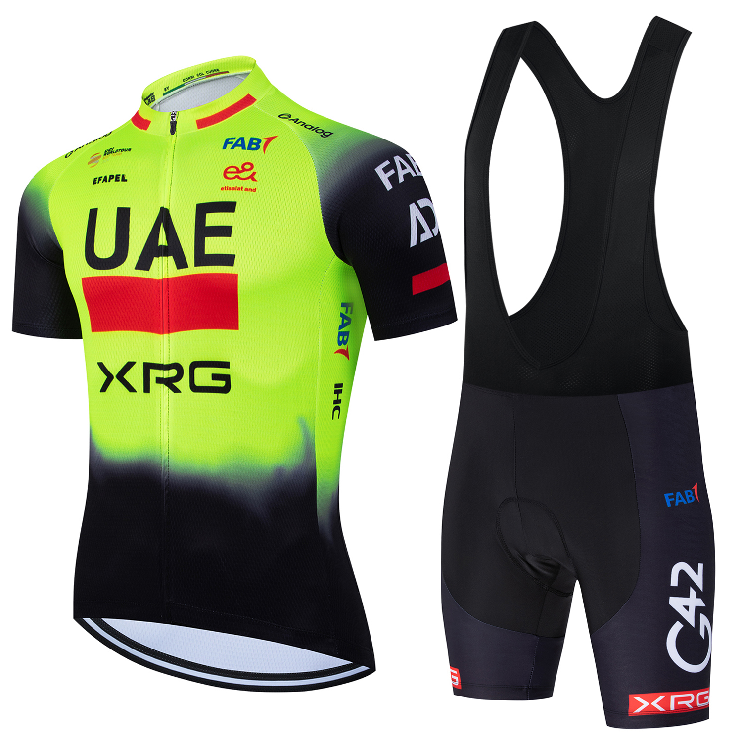 Yellow Summer Clothing - Fluorescent Yellow UAE Cycling Jersey Shorts