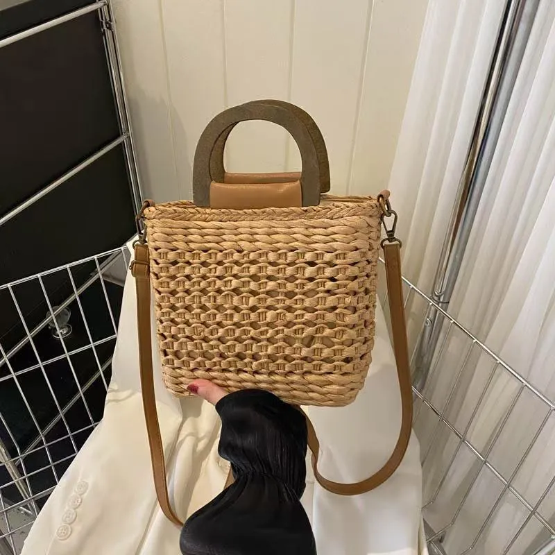 Beach Bag Straw - Woven Straw Handbag Large Capacity Summer