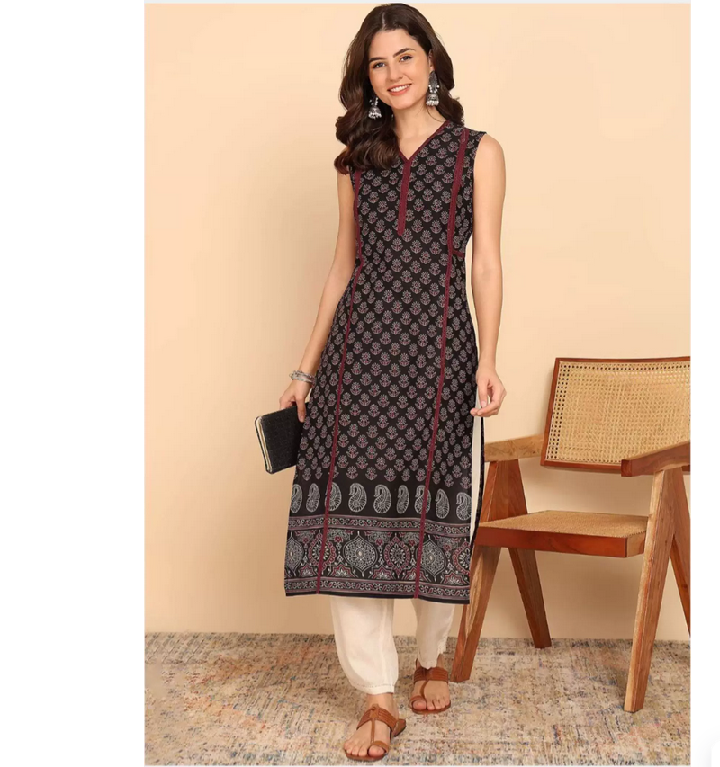 Summer Clothing India - Indian ethnic style printed pure cotton