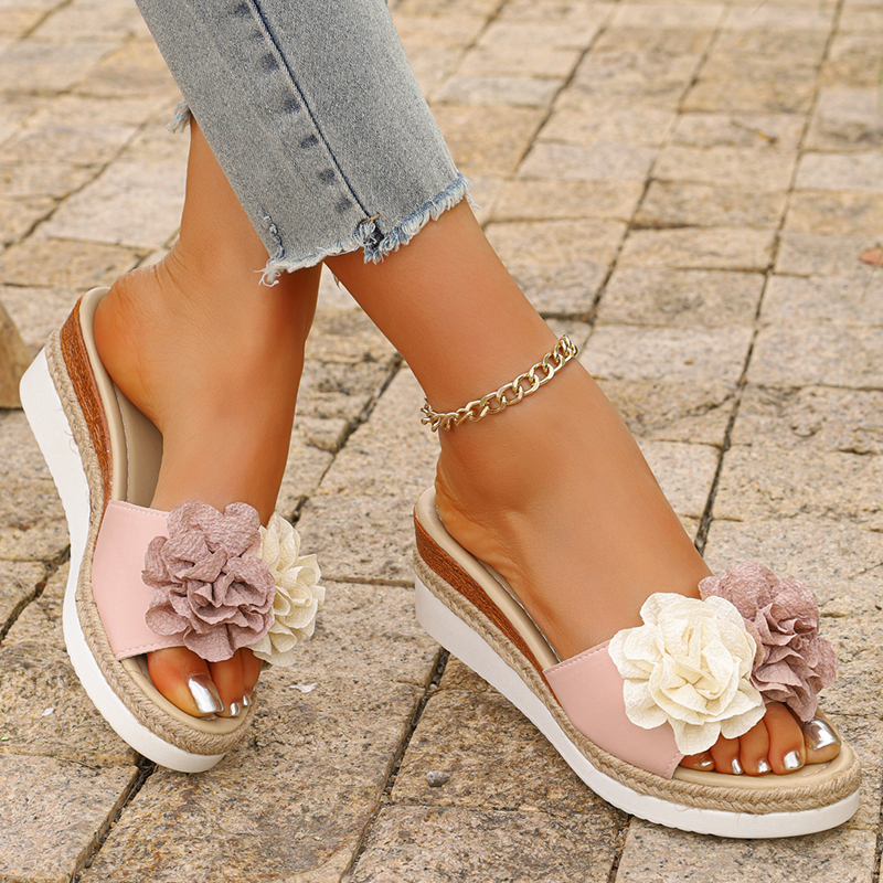 Women's Pink Flower Decor Plat - огляд і ціна Espadrille Sandal Women
