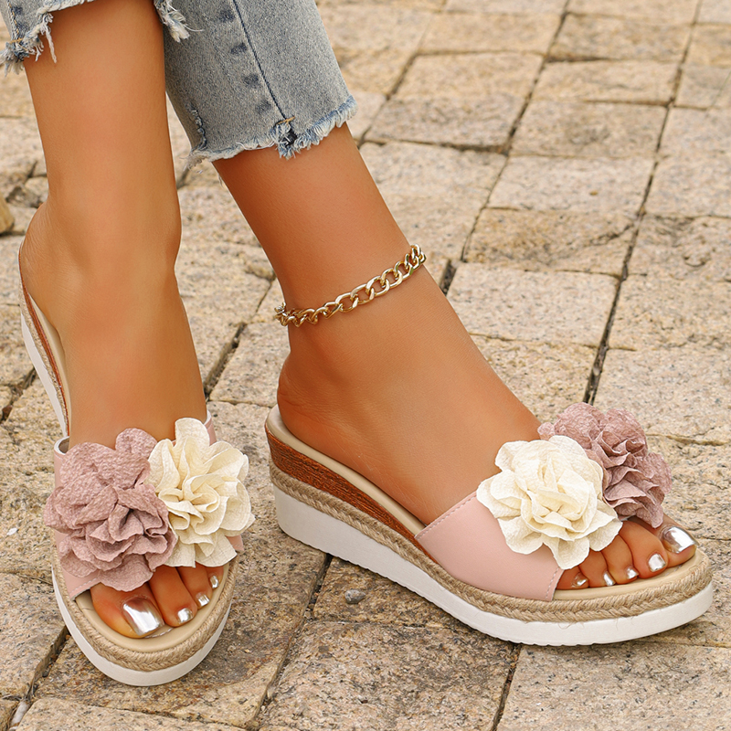 Women's Pink Flower Decor Plat - огляд і ціна Espadrille Sandal Women