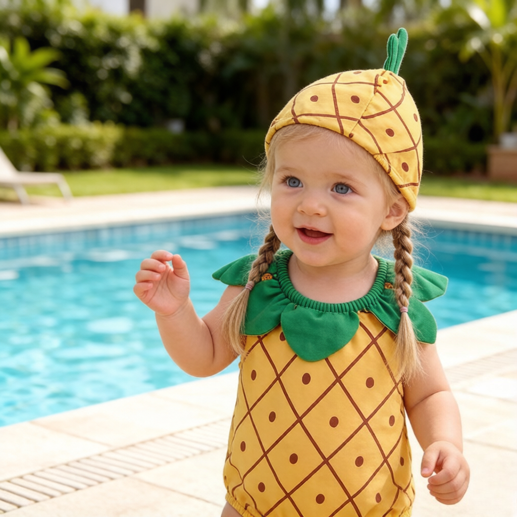 2Pcs Pineapple Cartoon One-pie - огляд і ціна Summer Loving Kids Clothing