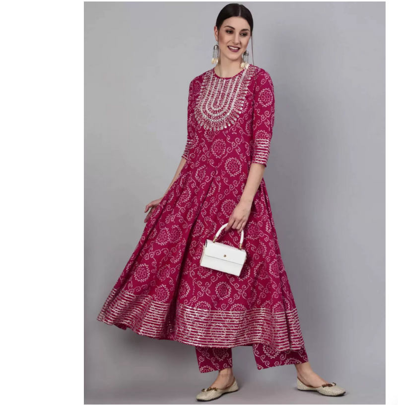 Indian Pure Cotton Rose Red Pr - огляд і ціна Summer Clothing India