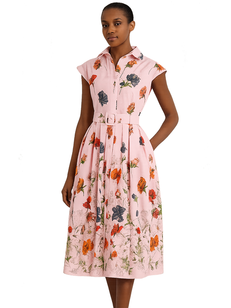 2025 Vintage Floral Print Shir - огляд і ціна Sundress Midi Floral