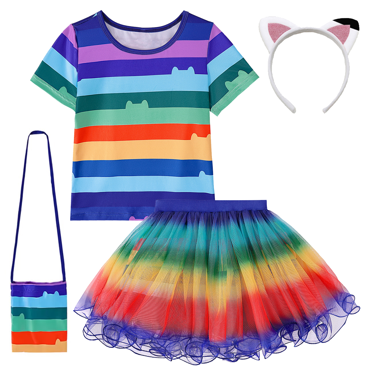 Girls Rainbow Striped T-Shirt  - огляд і ціна Summer Clothing Kids