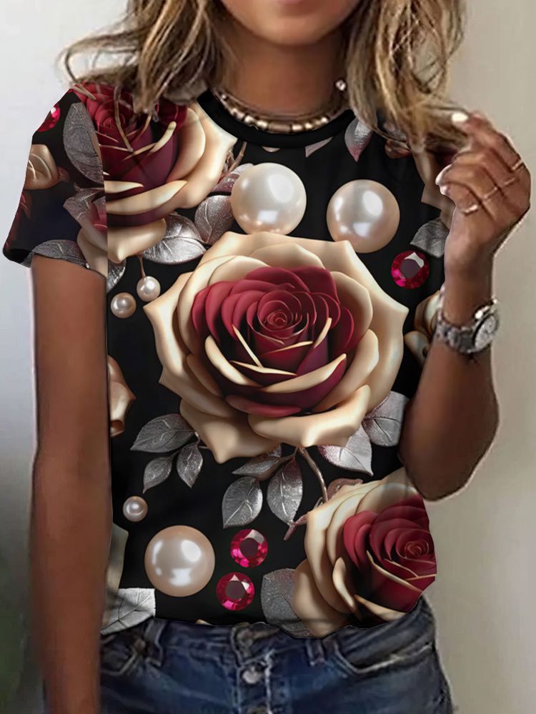 Summer Rose Floral T-Shirts Fl - огляд і ціна Summer Rose Clothing