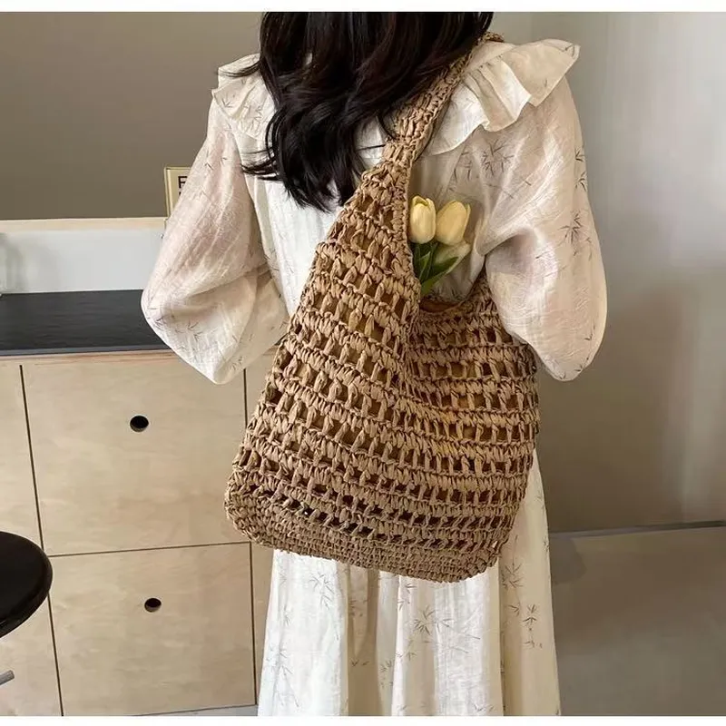 Hollow Woven Straw Tote Bag On - огляд і ціна Beach Bag Straw