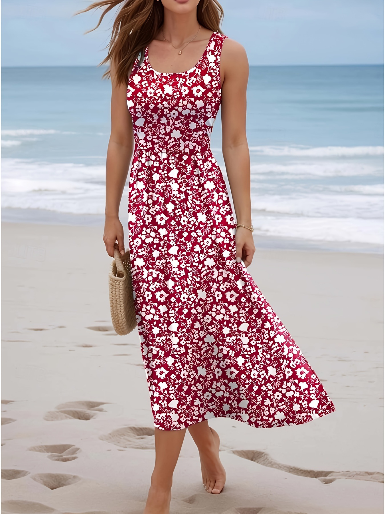 Women Summer Sleeveless Floral - огляд і ціна Sundress Midi Floral