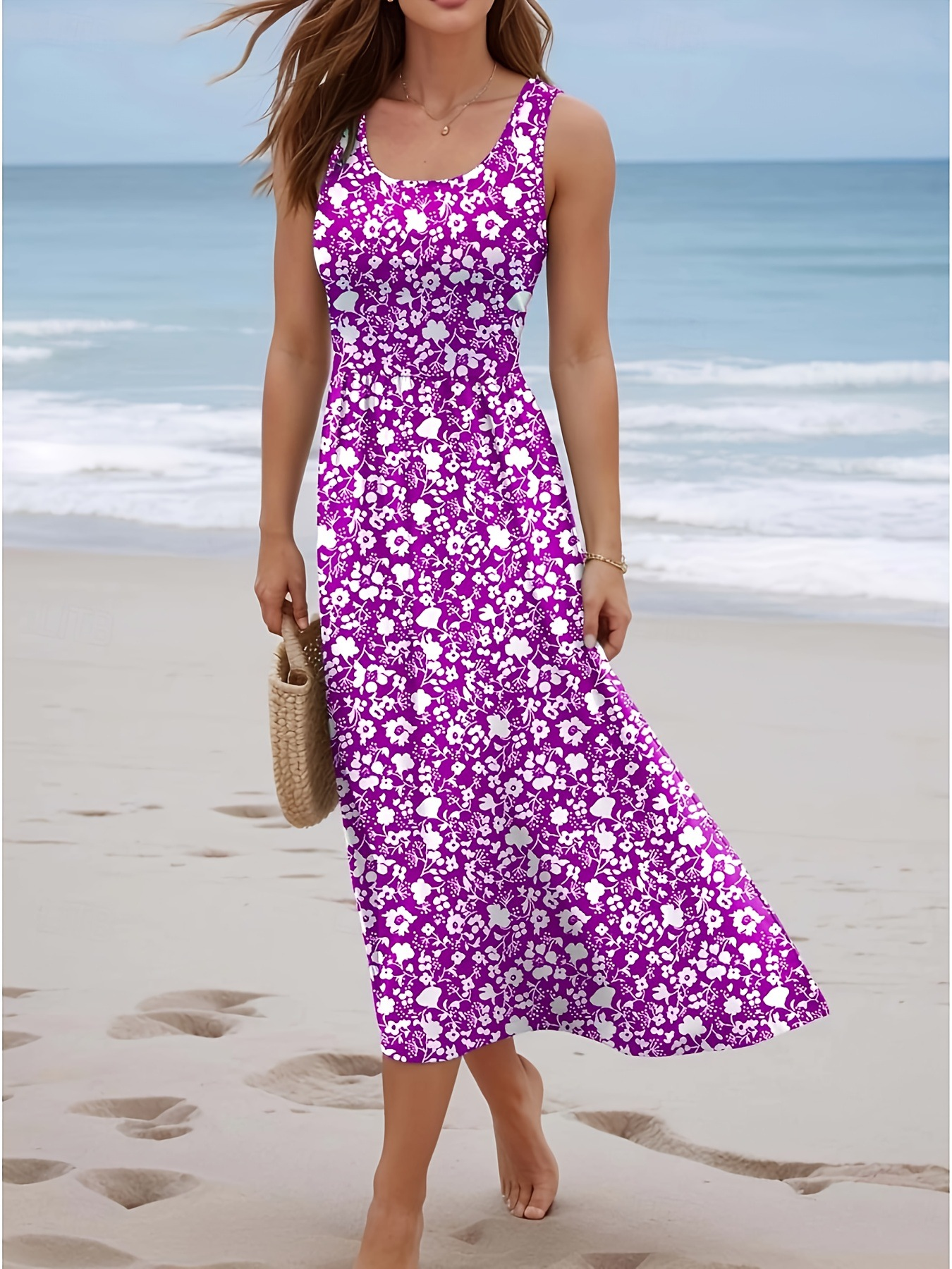 Women Summer Sleeveless Floral - огляд і ціна Sundress Midi Floral