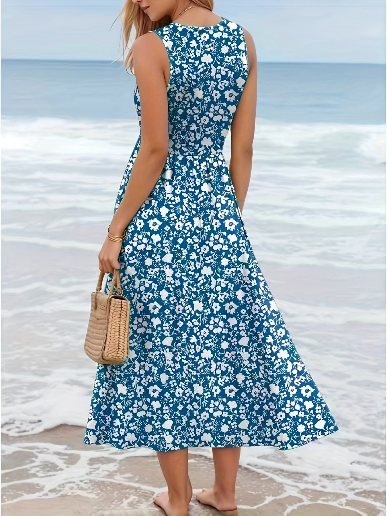 Women Summer Sleeveless Floral - огляд і ціна Sundress Midi Floral