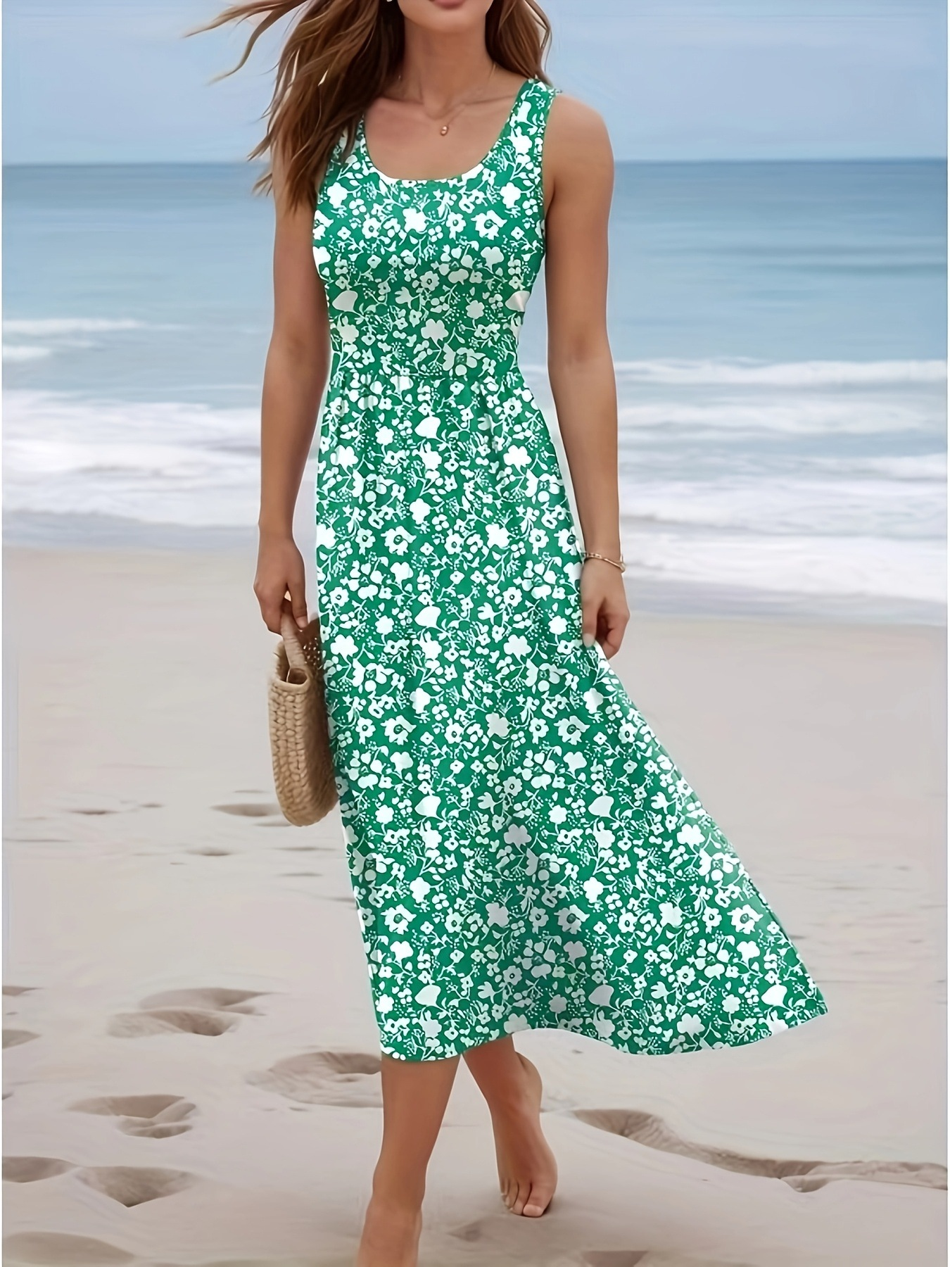 Women Summer Sleeveless Floral - огляд і ціна Sundress Midi Floral