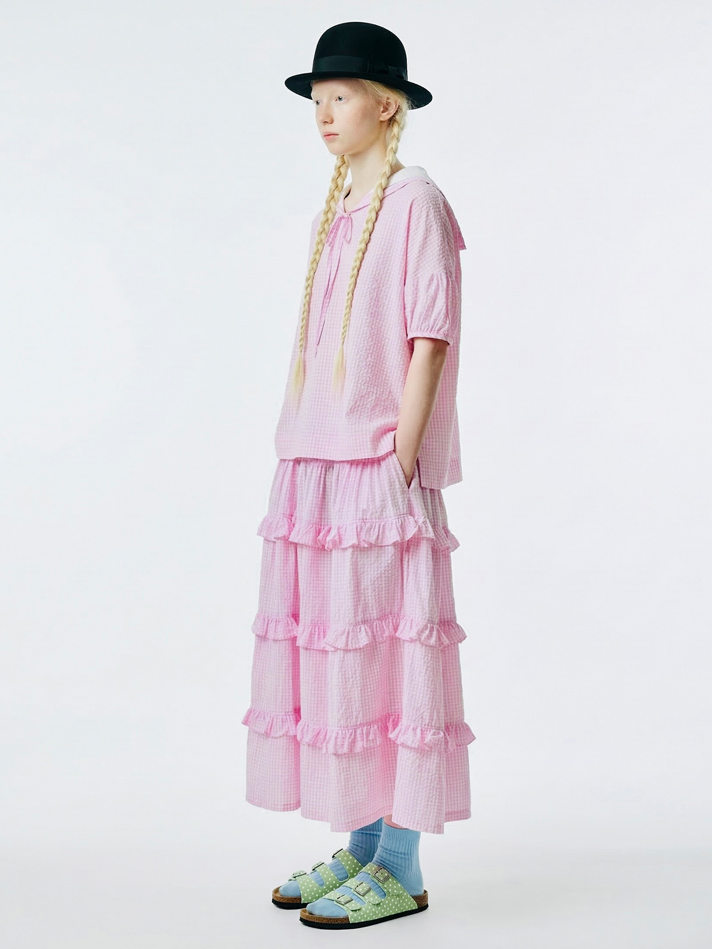 Pink checkered shirt women's i - огляд і ціна Summer Japanese Clothing