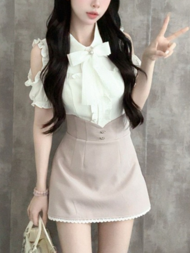 Japanese Sweet New 2 Piece Set - огляд і ціна Off Shoulder Blouse