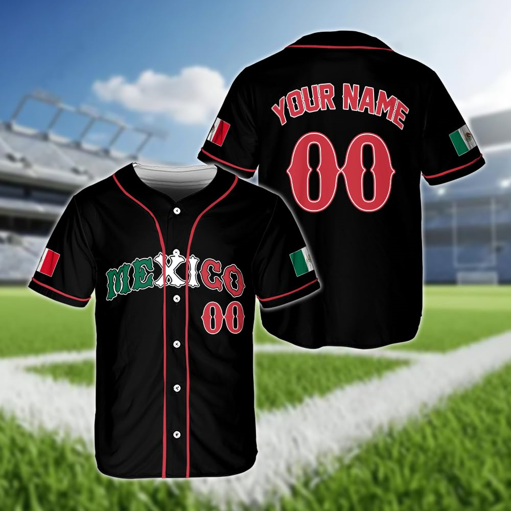Hot Mexican Flag Baseball Jers - огляд і ціна Summer Clothing Names