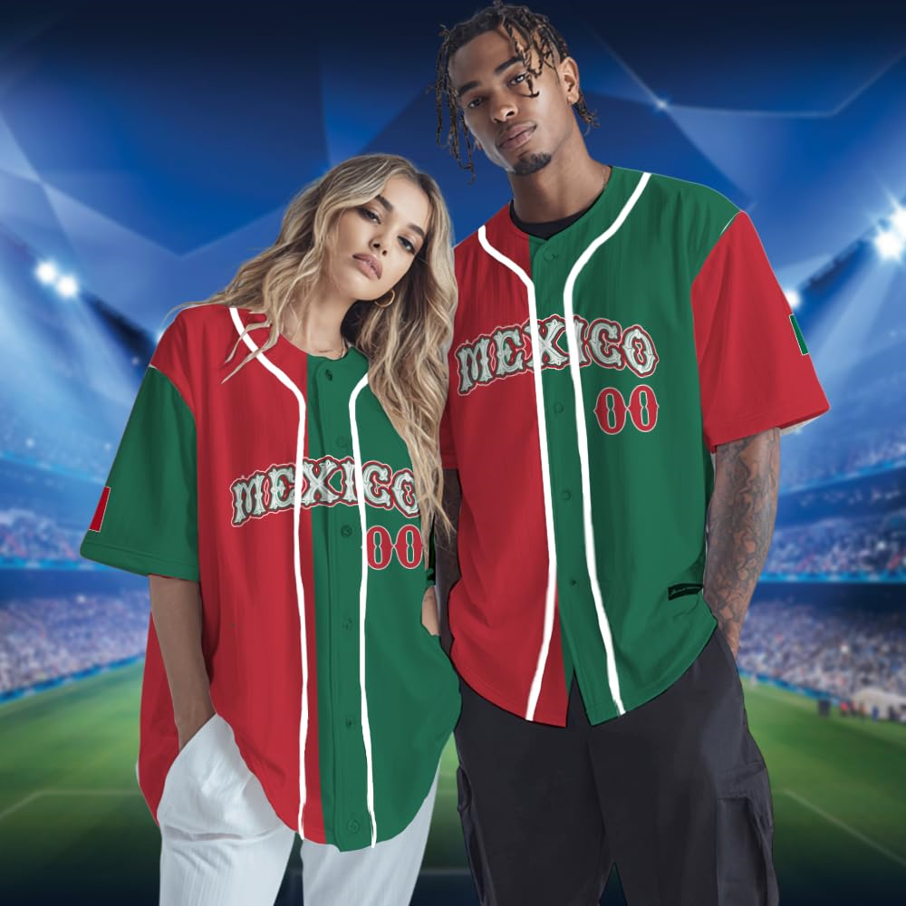 Hot Mexican Flag Baseball Jers - огляд і ціна Summer Clothing Names
