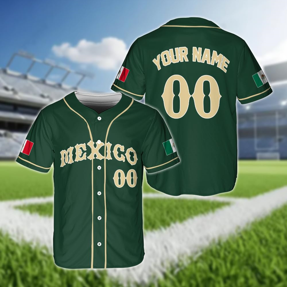 Hot Mexican Flag Baseball Jers - огляд і ціна Summer Clothing Names