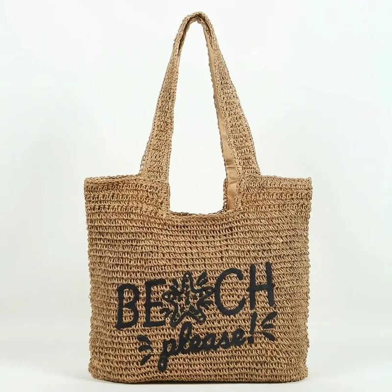 Women's handwoven straw tote b - огляд і ціна Beach Bag Straw