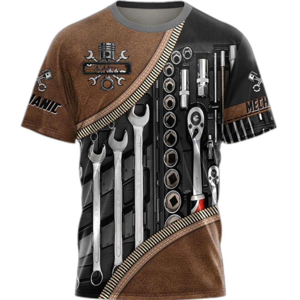 Vintage T-Shirt Mechanic 3D Pr - огляд і ціна Summer Clothing Names