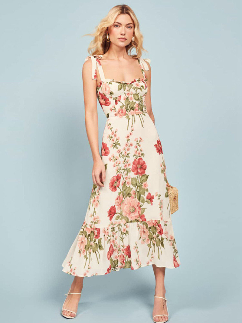Silk Linen Women's White Flora - огляд і ціна Sundress Midi Floral