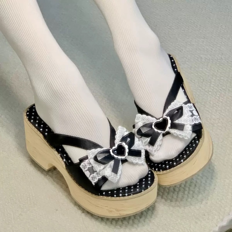 Sweet Bow Wood Grain Thick Bot - огляд і ціна Summer Clothing Sale Women