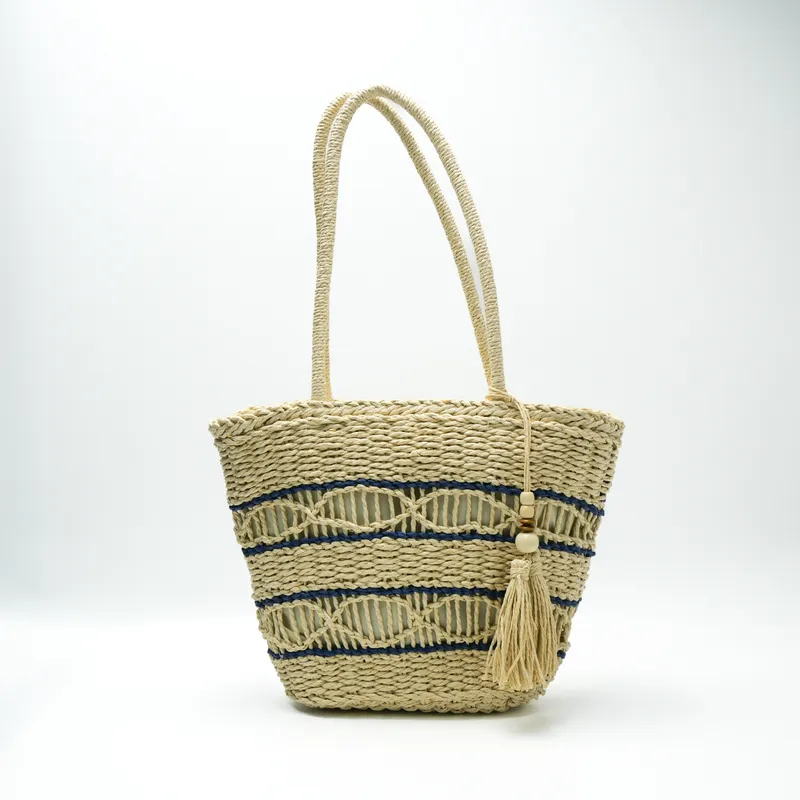 Hollow-Shoulder Straw Tote Bag - огляд і ціна Beach Bag Straw