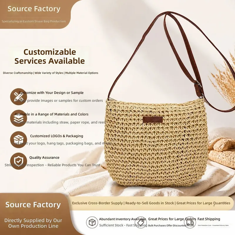 Women's large-capacity hand-wo - огляд і ціна Beach Bag Straw