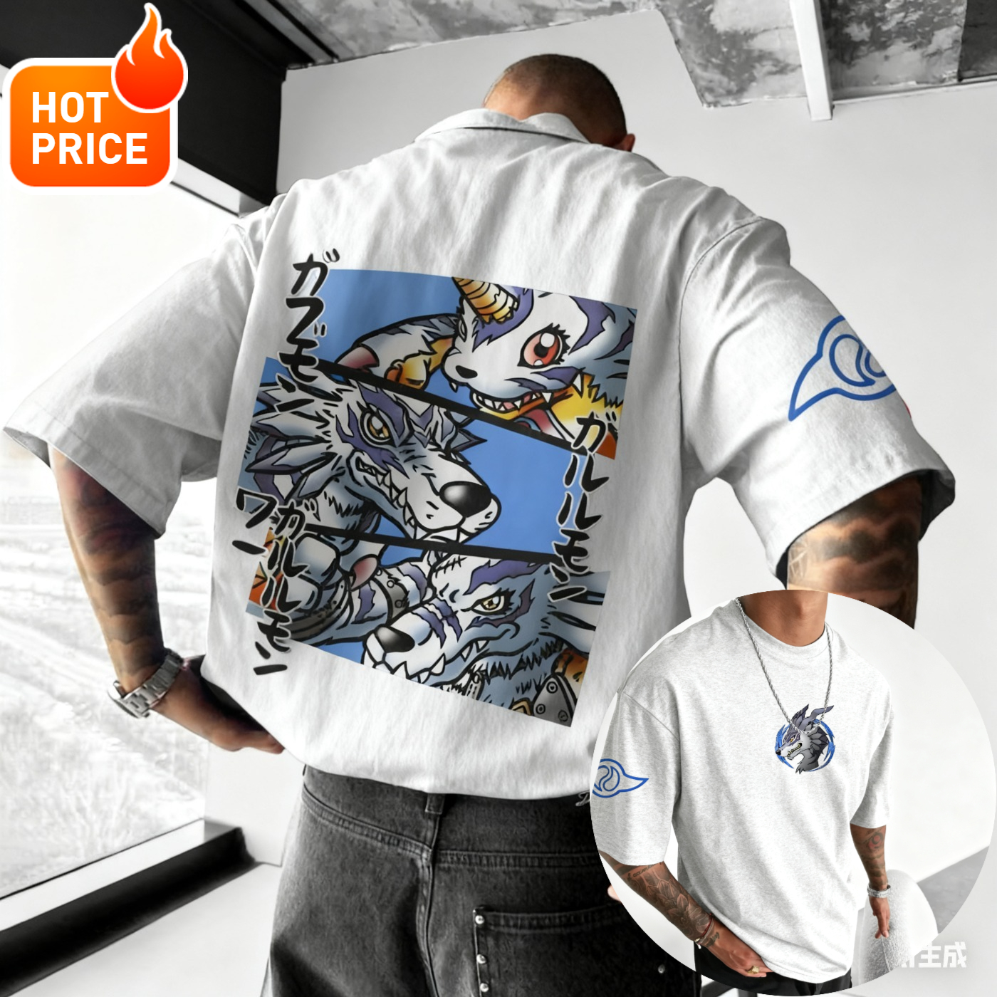 Gabumon Anime Digimon2025 New  - огляд і ціна Vintage Summer Clothing Men