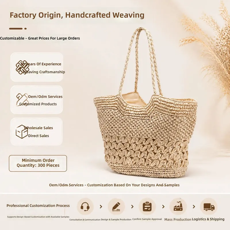 Hollow Woven Paper Rope Straw  - огляд і ціна Beach Bag Straw