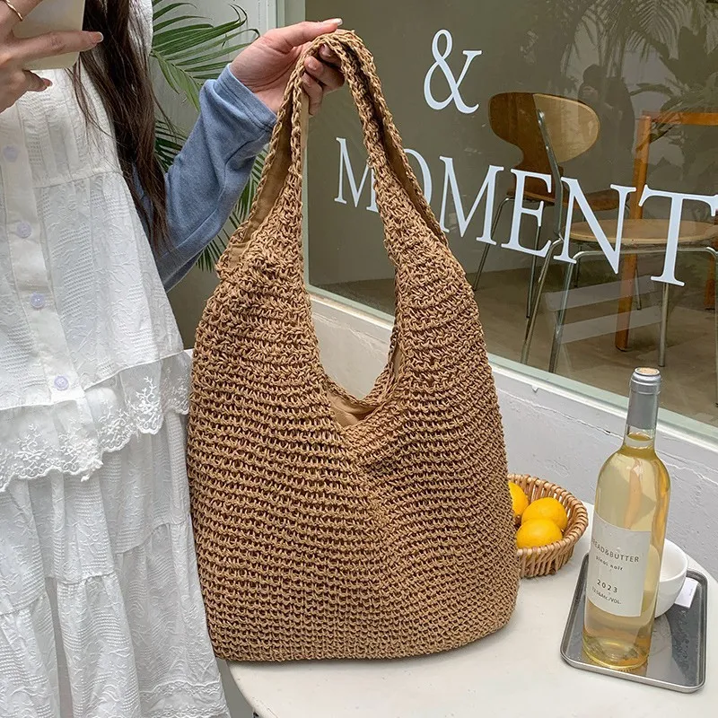 High-end hand-woven straw tote - огляд і ціна Beach Bag Straw