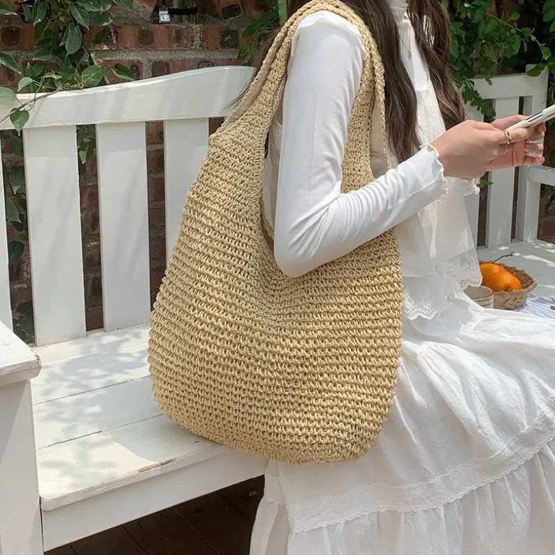 High-end hand-woven straw tote - огляд і ціна Beach Bag Straw