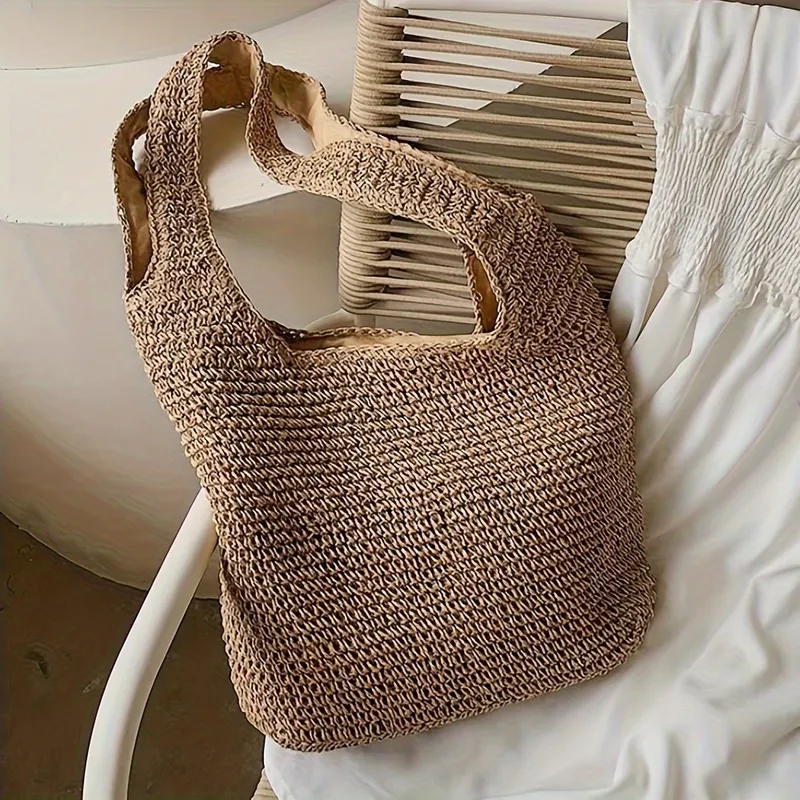High-end hand-woven straw tote - огляд і ціна Beach Bag Straw
