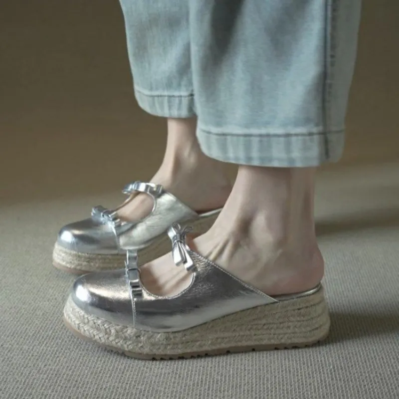 Metallic Mary Jane Mules for W - огляд і ціна Espadrille Sandal Women