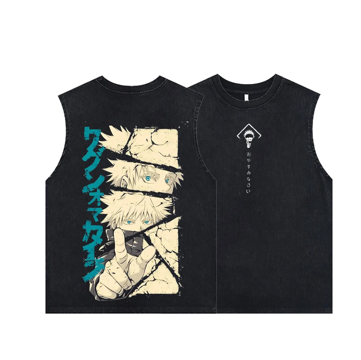 Men's Tank Tops Anime Gojo Sat - огляд і ціна Vintage Summer Clothing Men