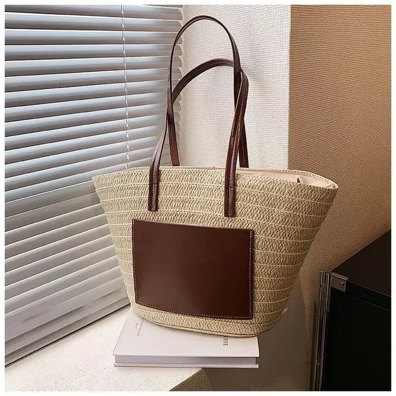 Straw hand-woven tote bag larg - огляд і ціна Beach Bag Straw