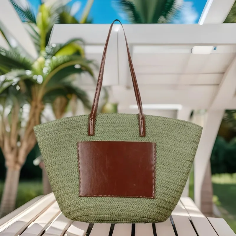 Straw hand-woven tote bag larg - огляд і ціна Beach Bag Straw