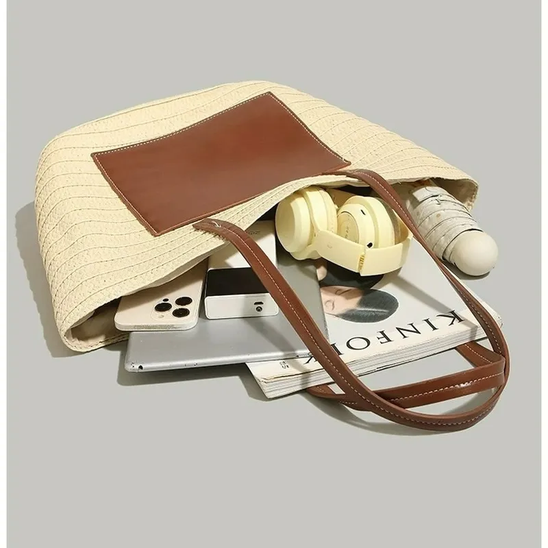 Straw hand-woven tote bag larg - огляд і ціна Beach Bag Straw