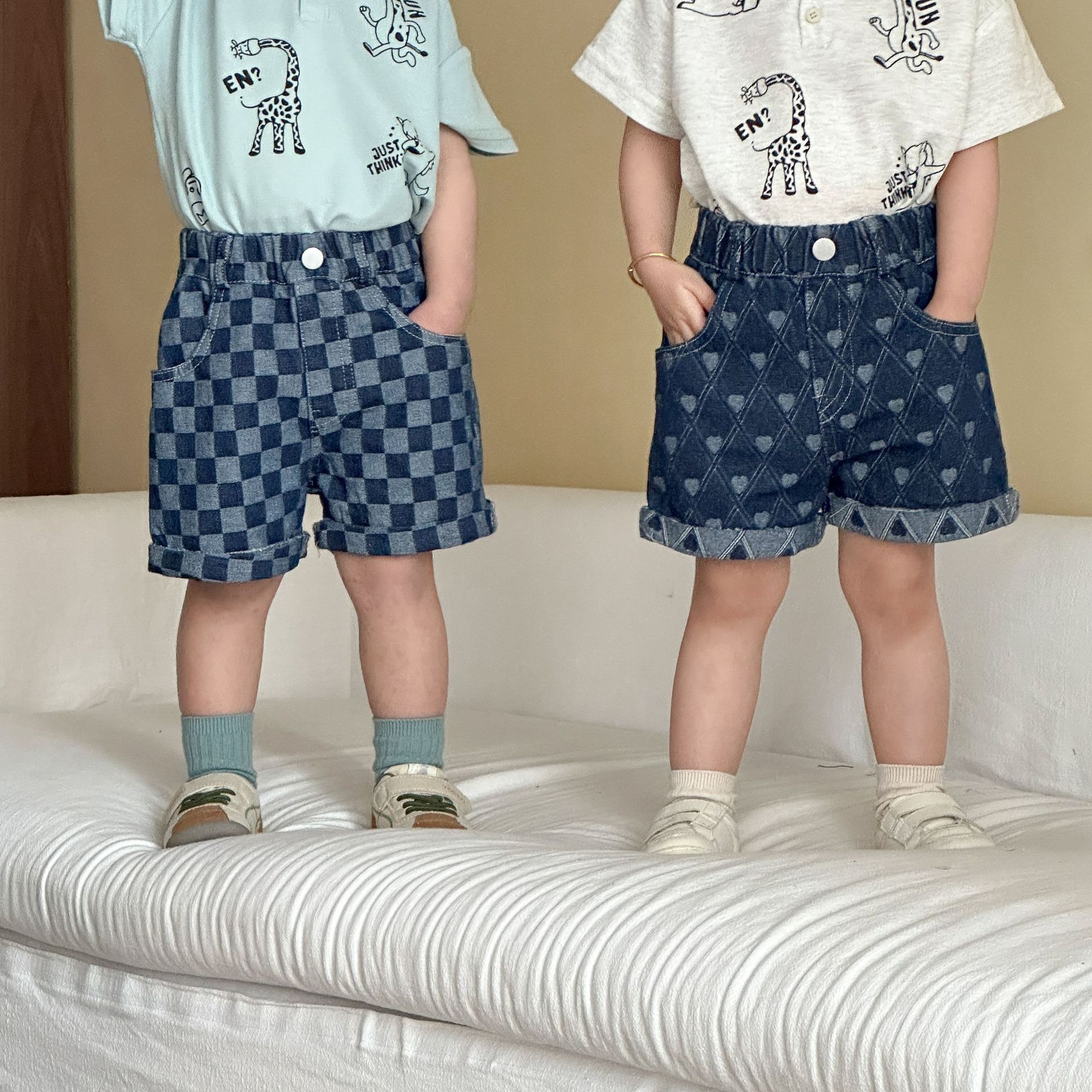 2026 New Girls Boys Denim Shor - огляд і ціна Summer Loving Kids Clothing