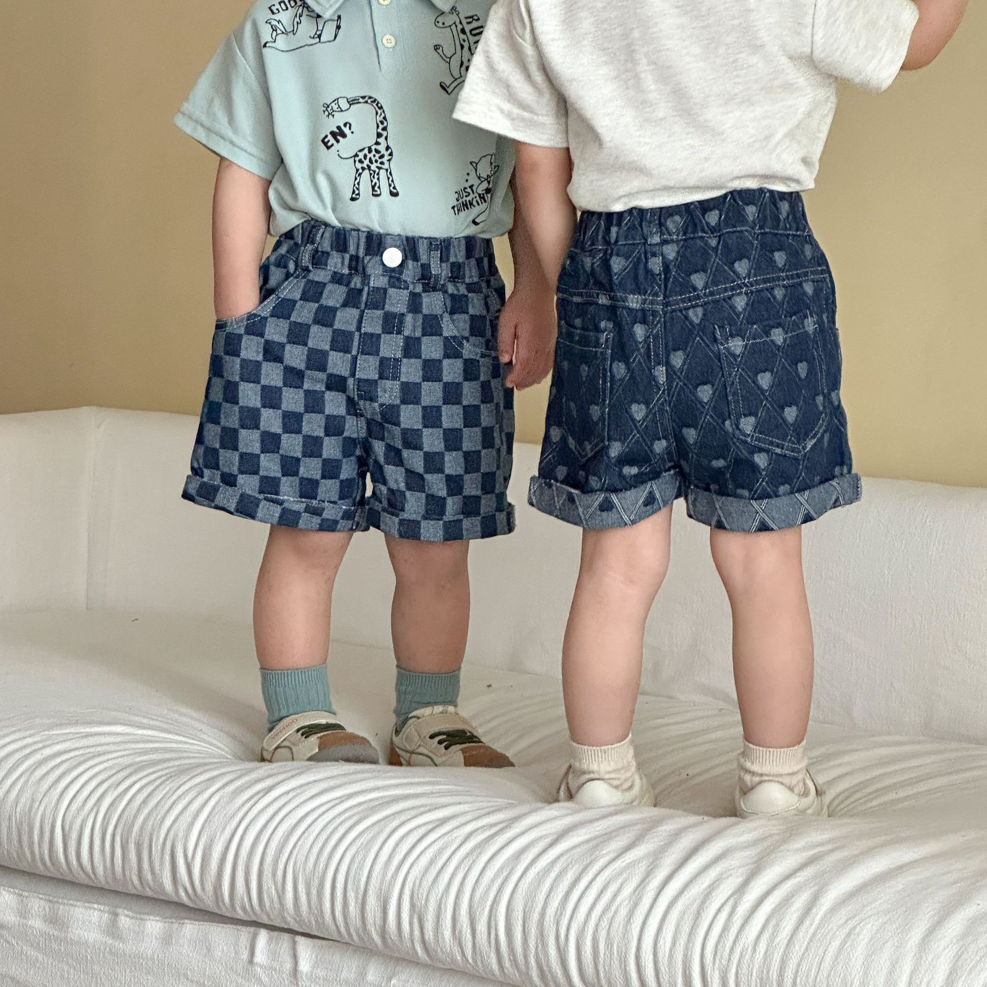 2026 New Girls Boys Denim Shor - огляд і ціна Summer Loving Kids Clothing