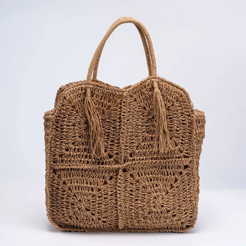 Straw Handwoven Tote Bag with  - огляд і ціна Beach Bag Straw