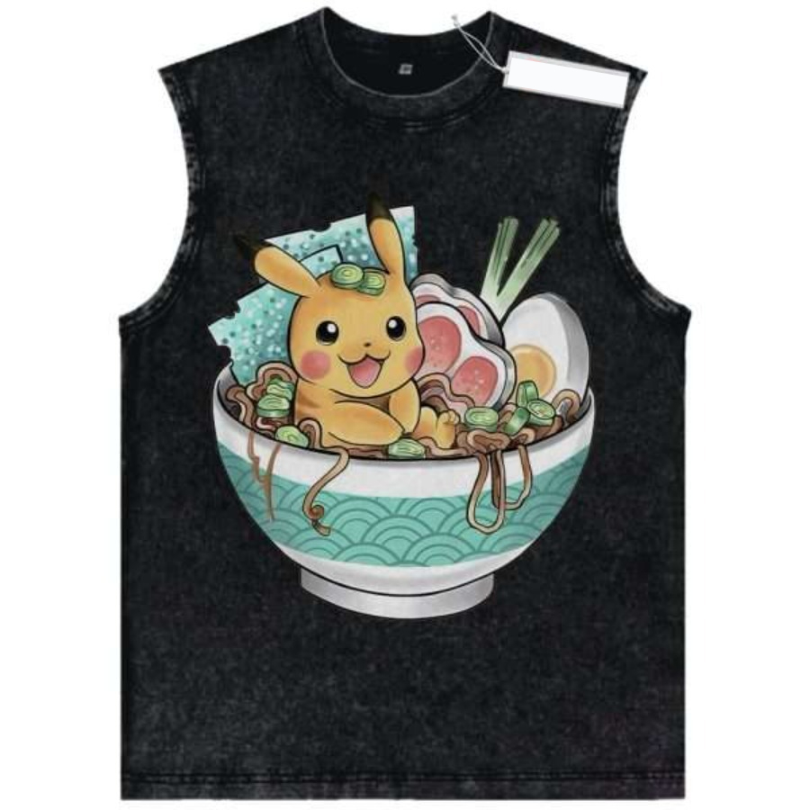 Vintage Washed Pokemon Tank To - огляд і ціна Vintage Summer Clothing Men