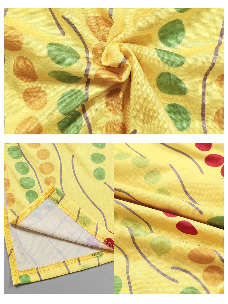 Plus Size Yellow Printed Midi  - огляд і ціна Yellow Summer Clothing