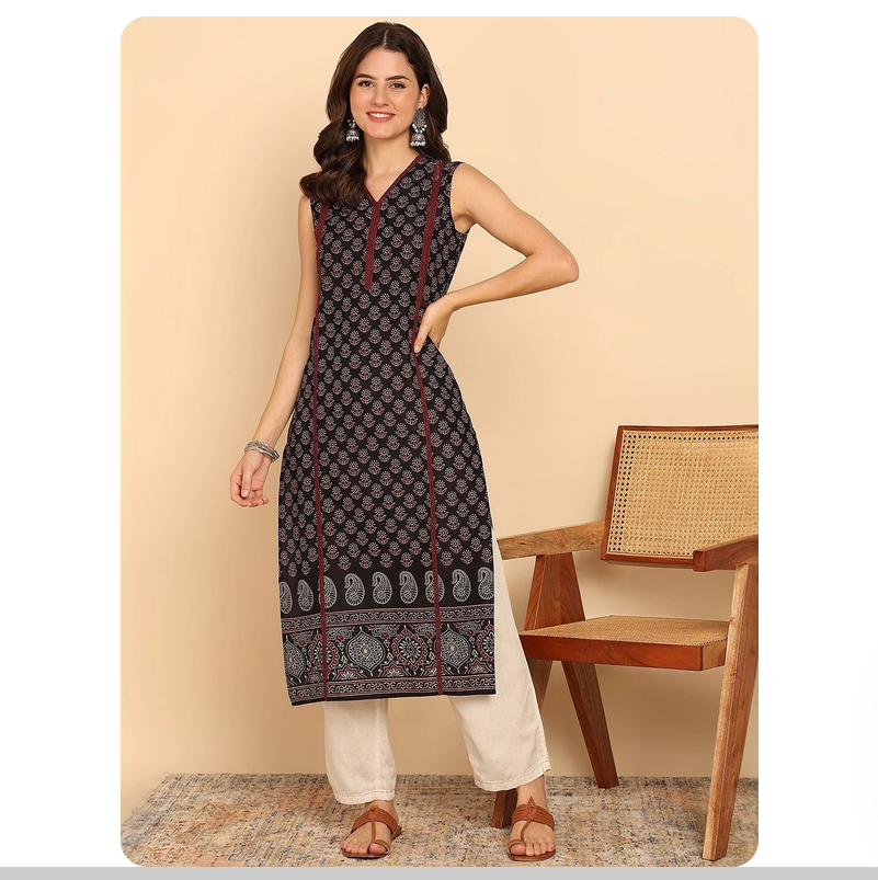 Indian ethnic style printed pu - огляд і ціна Summer Clothing India