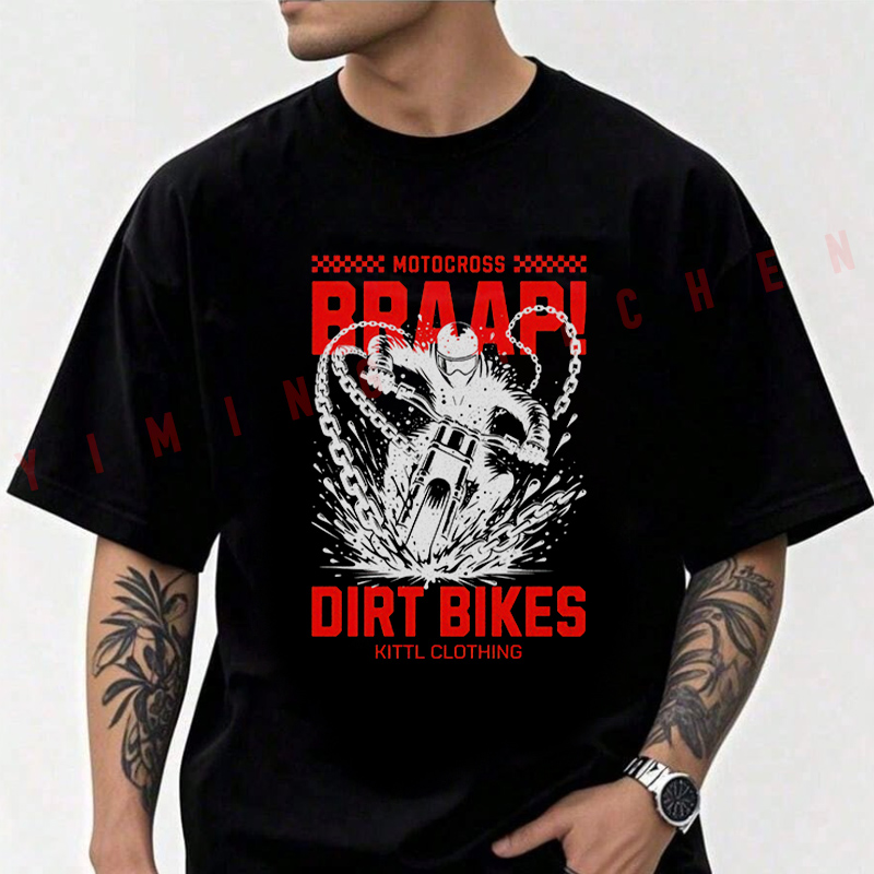 Cotton T Shirt Casual Braaap D - огляд і ціна Summer Clothing Motorcycle